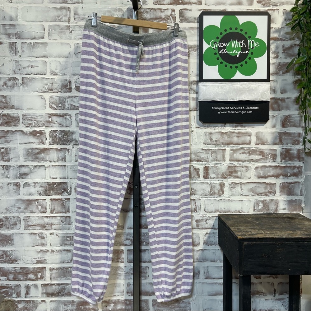 Splendid Lavender and White Striped Lounge Pants women’s medium